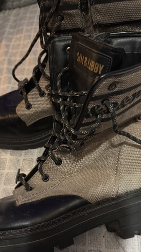 Sam & Libby Mixed Media Combat Boots size USA 11