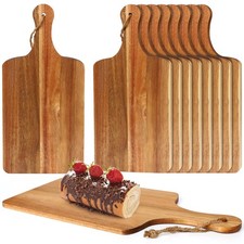 10 Packs Acacia Wood Cutting Board, 15 x 7 Inch Plain Chopping Board with Han...