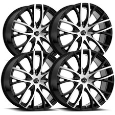 Set Of 4 Vct V76 22x9 5x55x5.5 15mm Blackmachined Wheels Rims 22 Inch