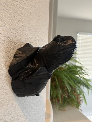 3D printed Turtle Head. Hanging Wall Art Display. Black. 6x6x7 Inches