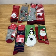 Christmas Holiday Socks 9 Pairs 3 Knee Length 3 Crew 1 Slipper 1 Low 1 Mens Knee