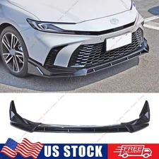Fits 2025-2026 Toyota Camry SE XSE Gloss Black Front Bumper Lip Spoiler Splitter