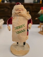Rare Vintage 1942 WWII Putz Santa Claus Figurine w/ Clay Face  Original