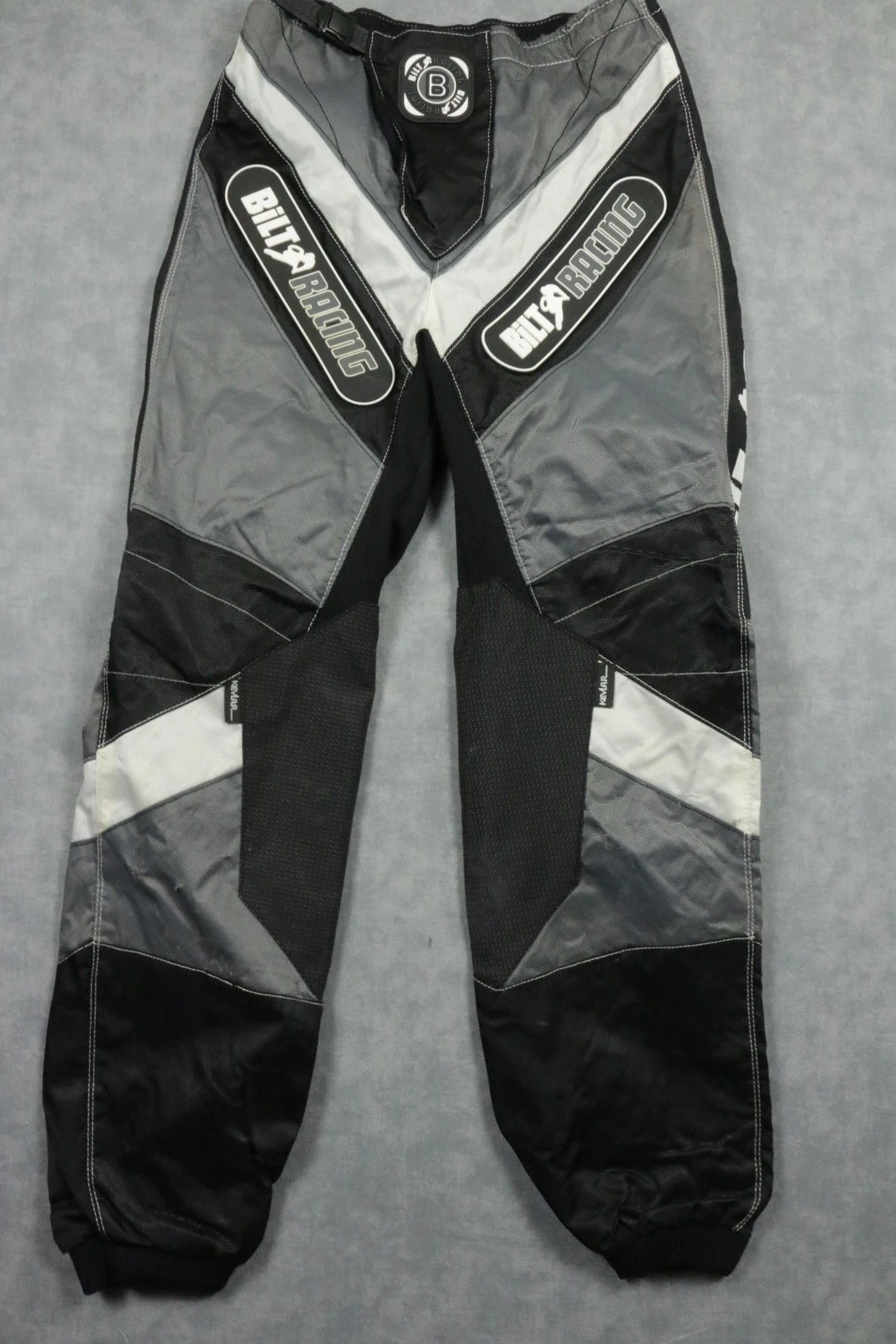 Bilt Racing Pants Mens 30x27 Black Gray Waterproof Rain Nylon Motorcycle Gear