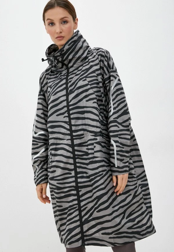 Stella McCartney — adidas by Stella McCartney ASMC Shine Zebra Print Parka Jacket Grey GU1609 Sz S