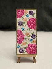 Hand Painted Bookmark - Flowers , By Sara Jessup (SJessupArt) Signed!