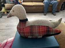 Vintage Duck Door Stop By Ducks And Company Made In USA Plaid