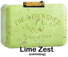 Pre de Provence LIME ZEST 150 Gram French Soap Bath Shower Bar Shea Butter