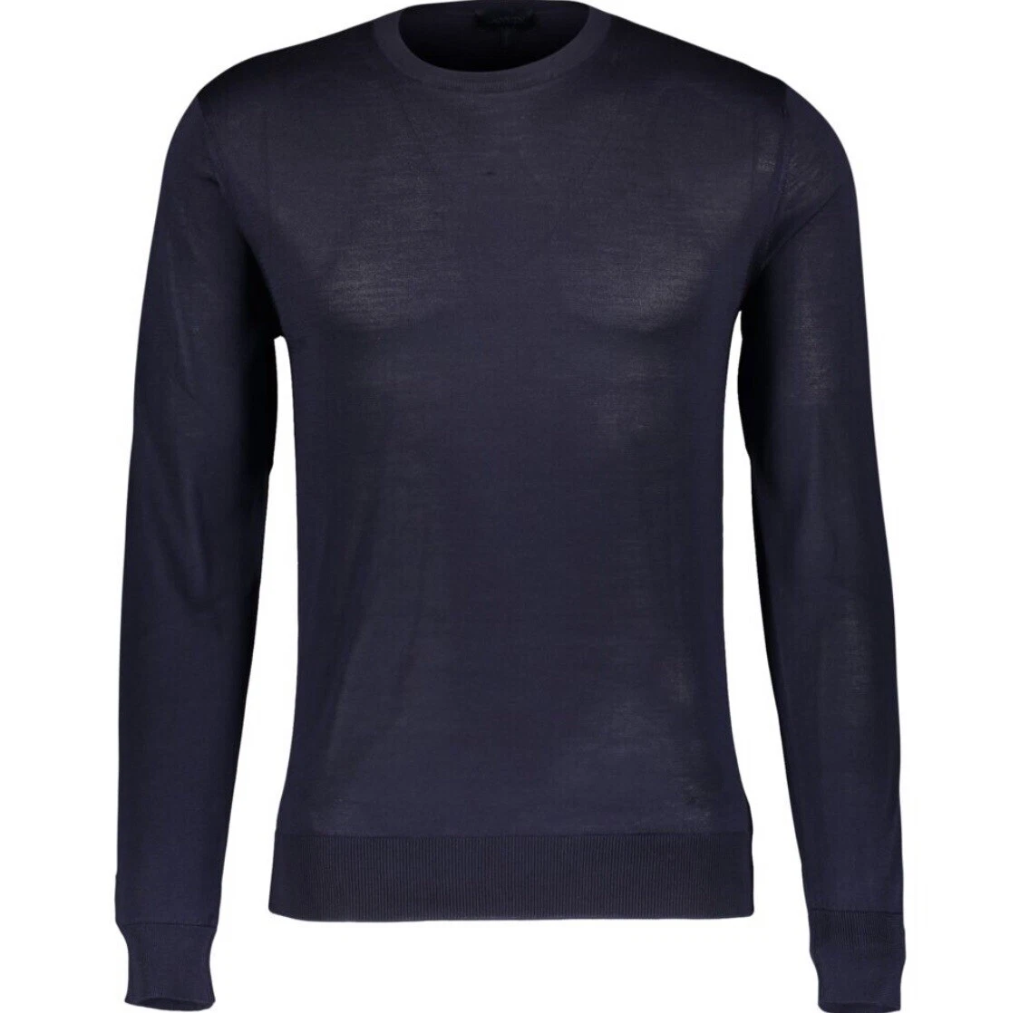 Lanvin — LANVIN 100% Silk Navy Blue Jumper - Made In Italy
