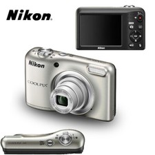 Nikon Coolpix A10 16.1MP Digital Camera 5x Wide Optical Zoom Lens Silver, Tested