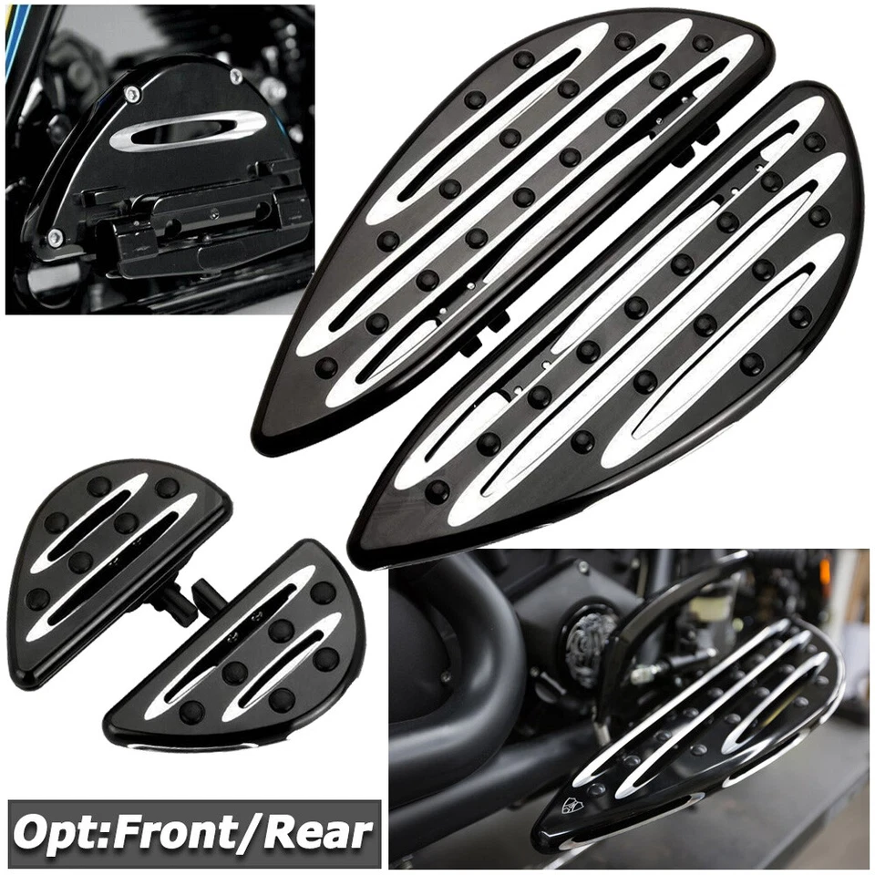 CNC Cut Passenger Floorboard Foot Peg For Harley Touring Road Glide Dyna Softail Foto 3 de 4