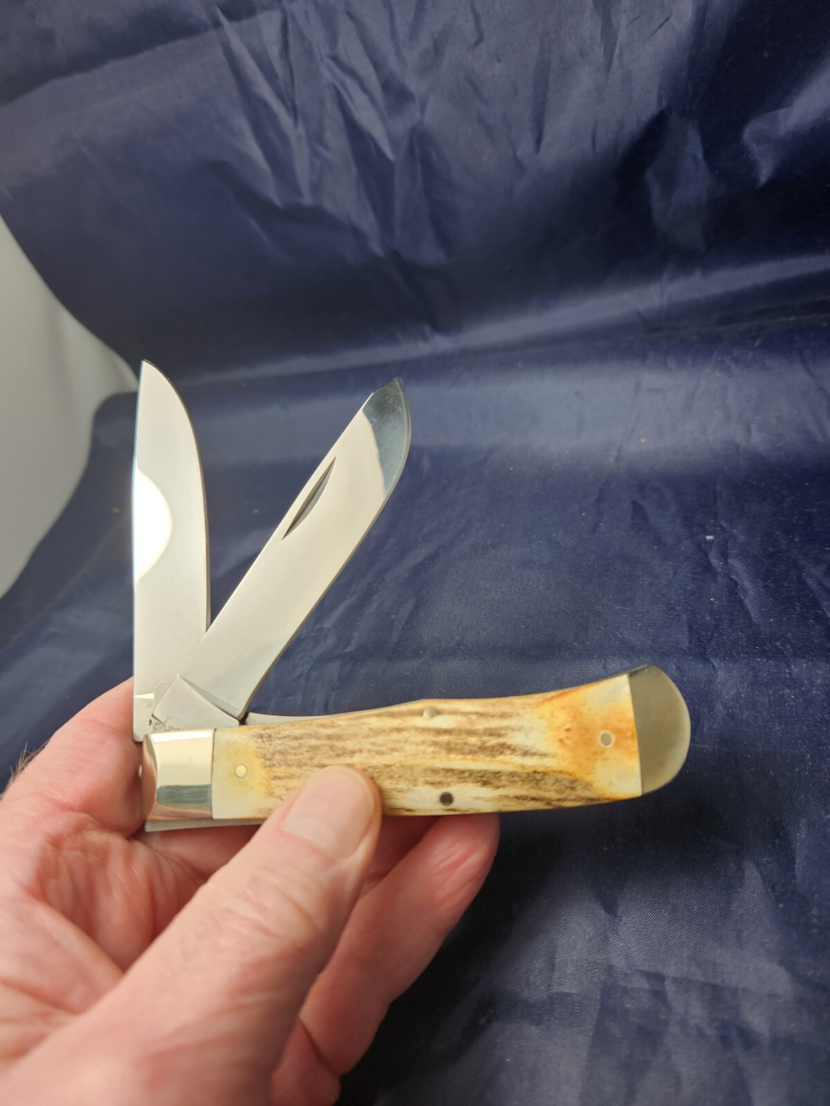 Moore Maker Matador Texas 6206 LL Liner Lock Large Trapper Knife Stag