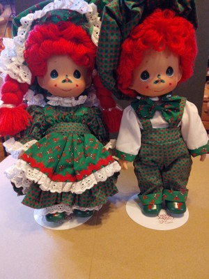 Prescious Moments Signed Pre- Launch 2005 #10 Happy Holly Girl And Boy Dolls 