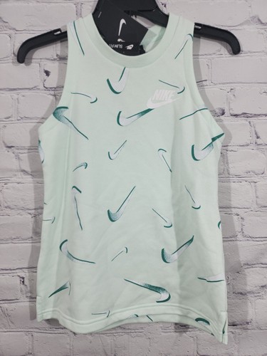 Nike Slim Fit Running Tennis Yoga Tank Girls XL Mint Green DA1404-394 - New