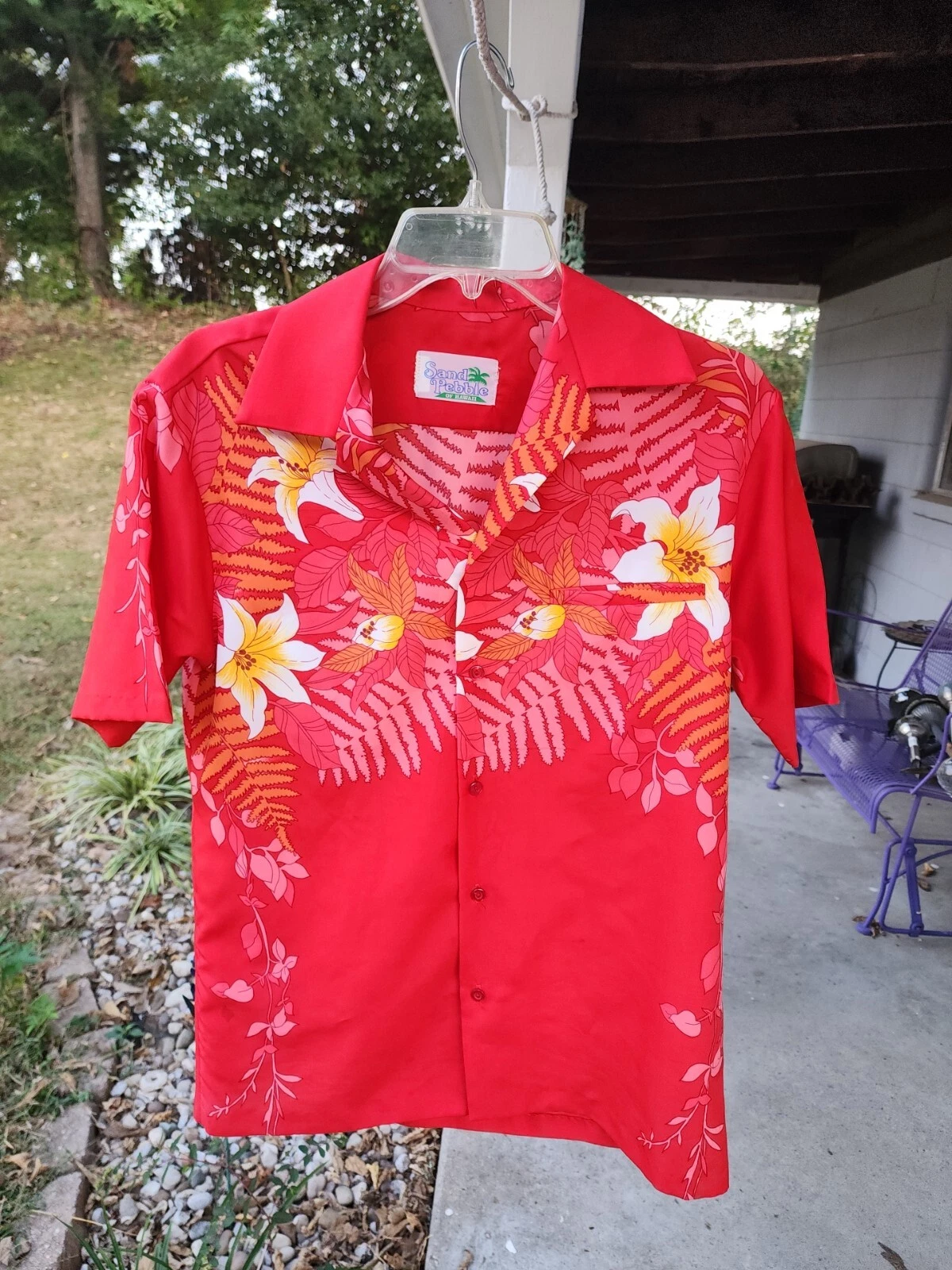 Vintage Sand Pebble Of Hawaii Floral Shirt