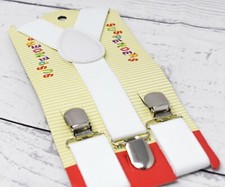 BABIES  CHILDREN'S WHITE Y-BACK ELASTIC STRAPS SUSPENDERS US SELLER