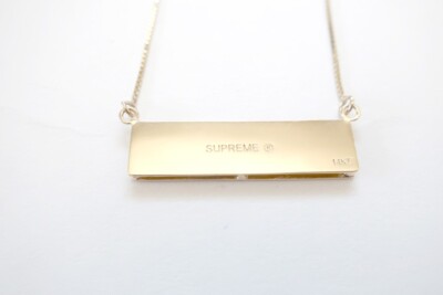 Supreme Name Plate Pendant 14k Gold 2020SS | eBay