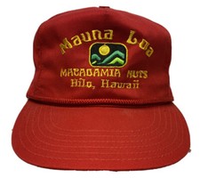 Vintage Mauna Loa Macadamia Nuts Hilo, Hawaii Red Strap back Farmer Trucker Hat