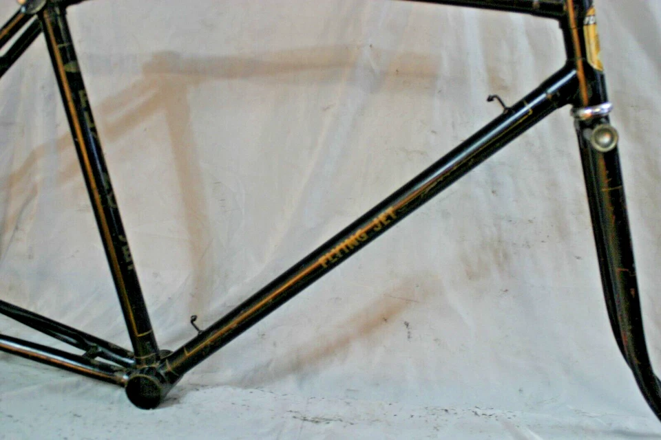 Juego de cuadro de bicicleta de carretera Flying Jet Touring años 70 46 cm XX-pequeño acero café cercanías~ Foto 3 de 4