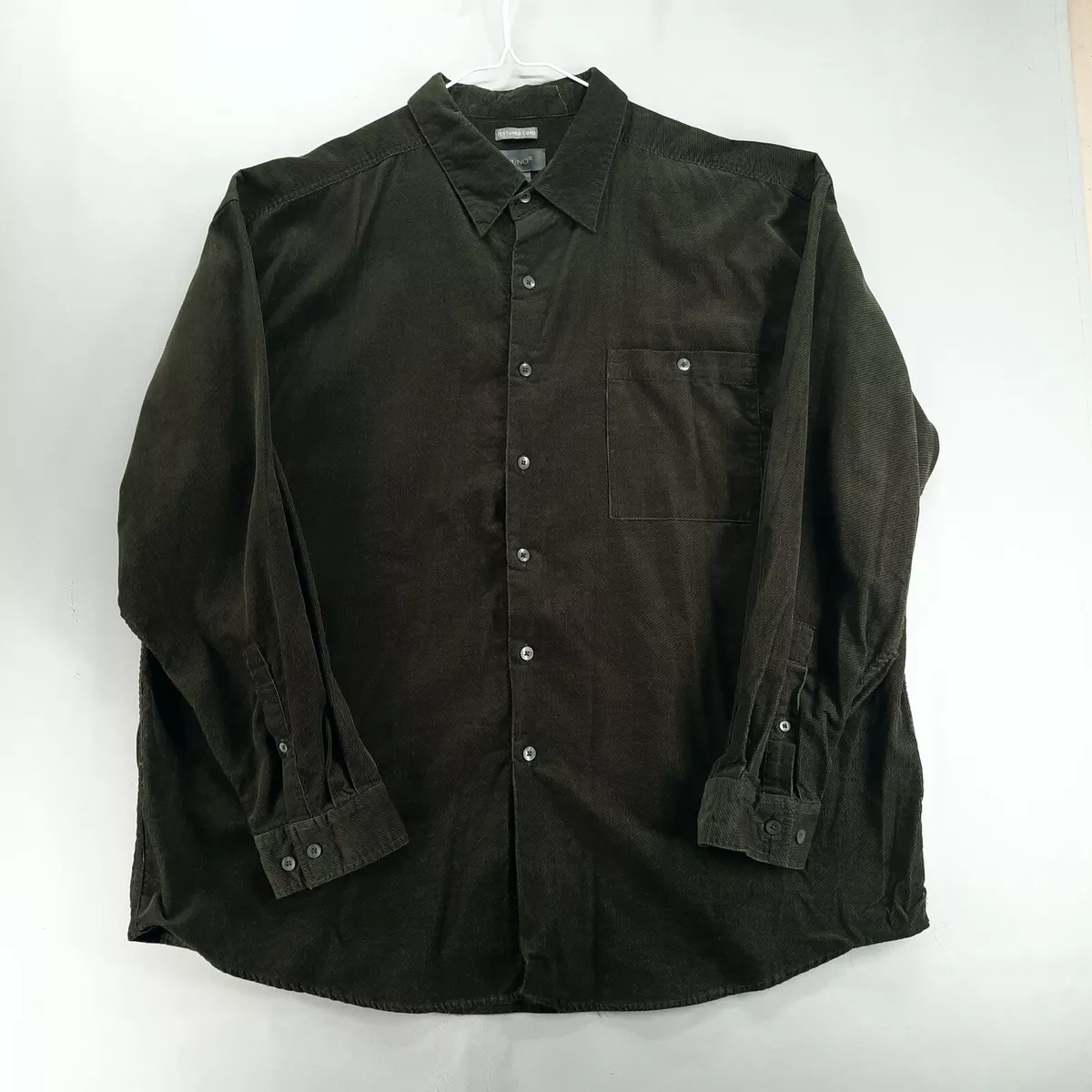 Green cord shirt best sale mens