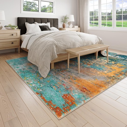 Lahome Modern Abstract Living Room Rug, Washable Rugs 8x10 Area Rug for Bedro... - Picture 2 of 7