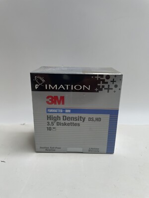 3M High Density IBM Formatted Diskettes 3.5  10 pk Floppy Disks Imation DS HD