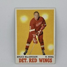 Bruce MacGregor Insert 1970 Topps Hockey Card #27 Near Mint Detroit Red Wings