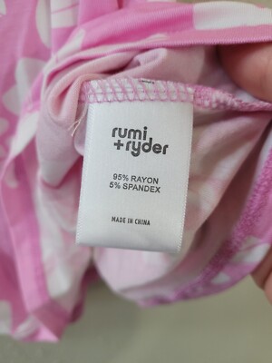New RUMI + RYDER S (6-7) Pink Floral Ruffle Criss Cross Back Tank