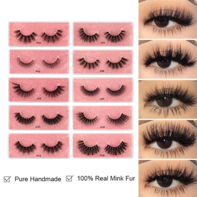1 Pair False Eyelashes 3D Mink Lashes Fluffy Wispy Natural Cross Eyelash Extensi