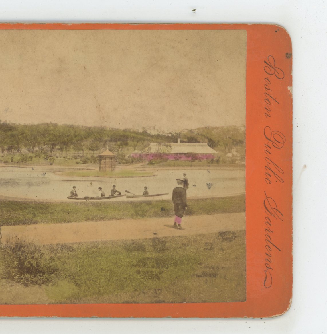 Lake Public Garden Boston MA Massachusetts Union Stereoview