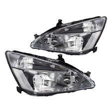 2pcs For 2003-2007 Honda Accord Chrome Housing Clear Corner Headlight Lamp 2pcs For 2003-2007 Honda Accord Chrome Housing Clear Corner Headlight Lamp