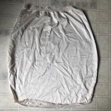 Beautiful Vintage Lorraine Ivory 1/2 Slip with Satin Trim w/ Lace. Size Large