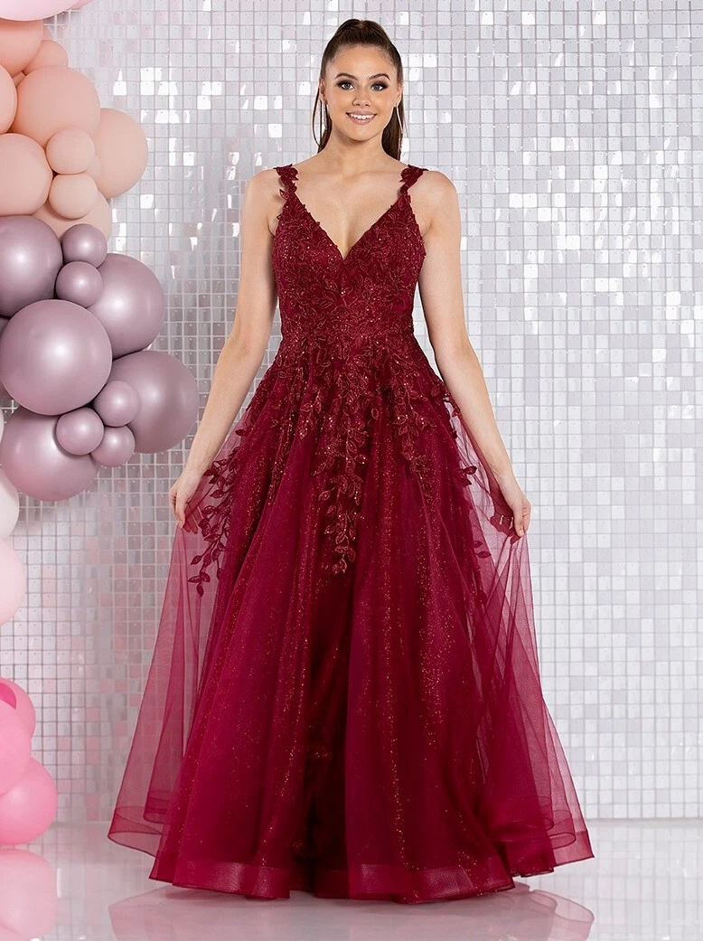 Glitter Ball Gown Red Dresses for Women for sale | eBay UK