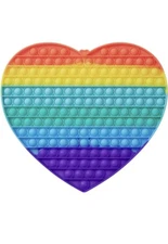 JUMBO Push Pop Fidget Toy Big Rainbow Heart