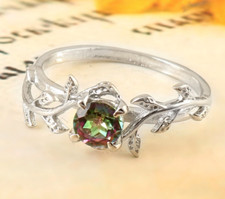 Mystic Topaz Ring Leaf Topaz Ring 925 Sterling Silver Ring Anniversary Gift Ring