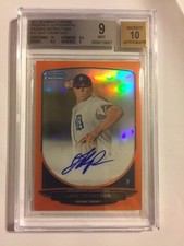 2013 Bowman Chrome Phillies JAKE THOMPSON Orange Refractor AUTO 9/25 BGS 9/10