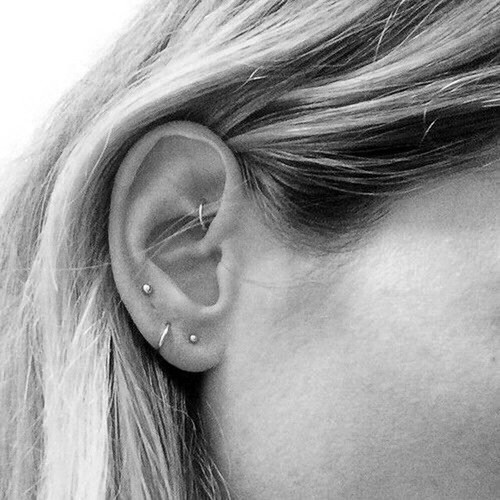 Pendientes Infinitos Oro Blanco 14k Redondos Delgados Flexibles Delgados Continuos Reales 14-k... - Imagen 4 de 8