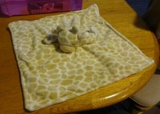 Carters Soft Plush Giraffe Print Lovey Baby Security Blanket w Pacifier Holder