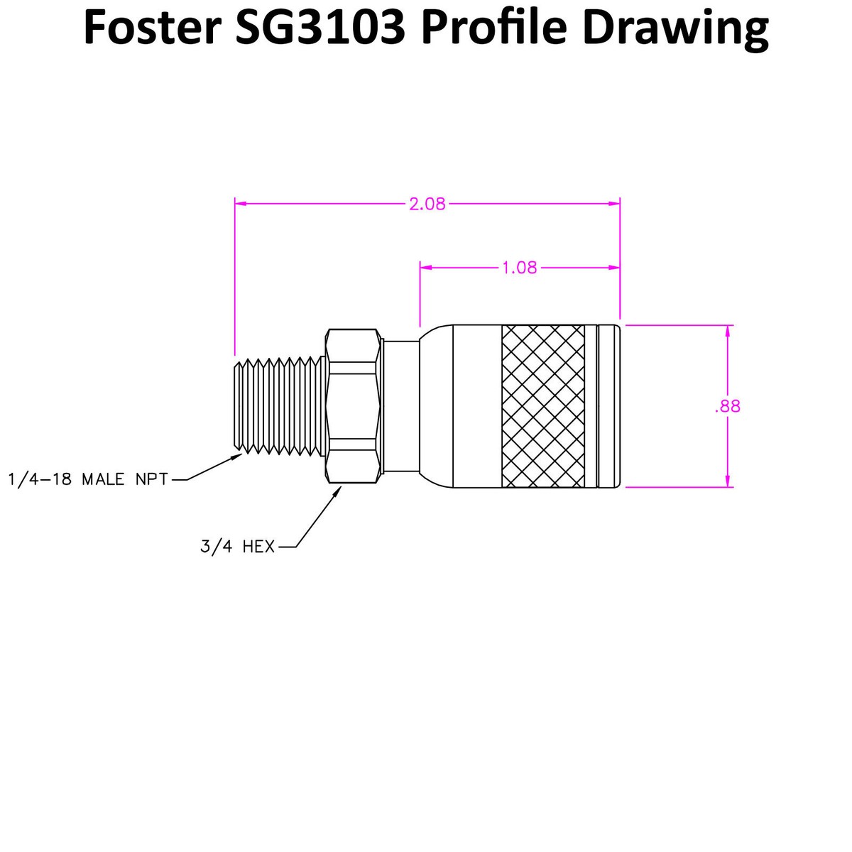 Foster 3003 - 1/4" Female NPT X 1/4" Industrial Coupler USA Air Hose