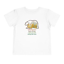 Bear Outline Toddler Tee, Forest Poppies Design, Nature Poem, Kids National