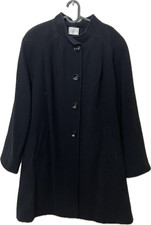 Eastex Wool Cashmere Overcoat Black Formal Evening Button Pocket Size 18