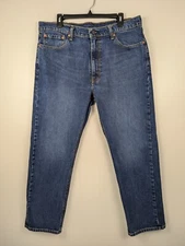 Levi's 505 Men's Regular Fit Straight Leg Denim Blue Jeans 38x30 Red Tab 36x28