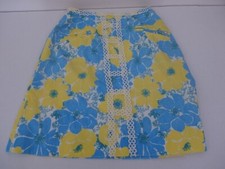 Lilly Pulitzer Skirt Vintage Women SZ 4 The Lilly 1960s Blue Yellow Floral