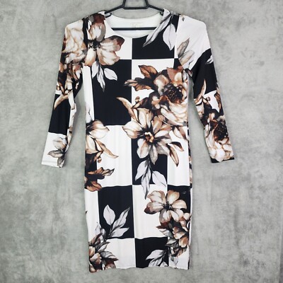 knee length dresses for ladies Blooming Women Maternity Printed Bodycon Dress, Size X-Small, Navy main image 0