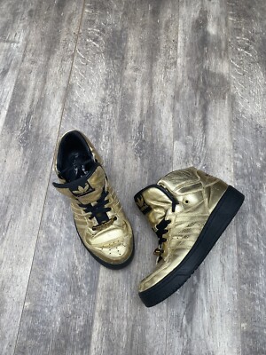 ⚡️Men's Adidas JEREMY SCOTT GOLD Grill Hi tops Sz US 8.5 RARE