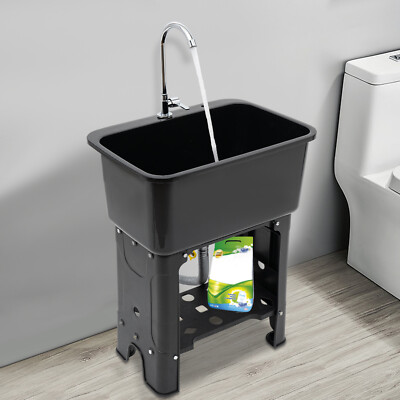 Utility Sink Laundry Tub with Faucet & Basement for Laundry Room Garage or Shop