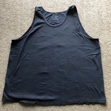 Vintage Fruit Of The Loom Muscle Tank XL Navy Blue Men's 1990s