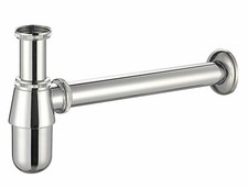 Scarico Sifone a Bottiglia Lavandino Sotto Lavabo Cromato 1" 1/4 con Rosone eas