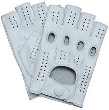 Riparo Women's Fingerless Half Finger Driving Motorcycle Gloves - White