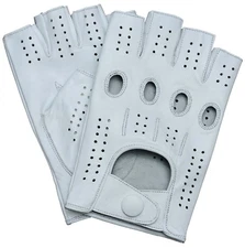 Riparo Women's Fingerless Half Finger Driving Motorcycle Gloves - White